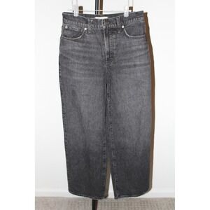 Madewell Perfect Vintage Wide Leg Crop Jean Black High Rise Women's Size 25